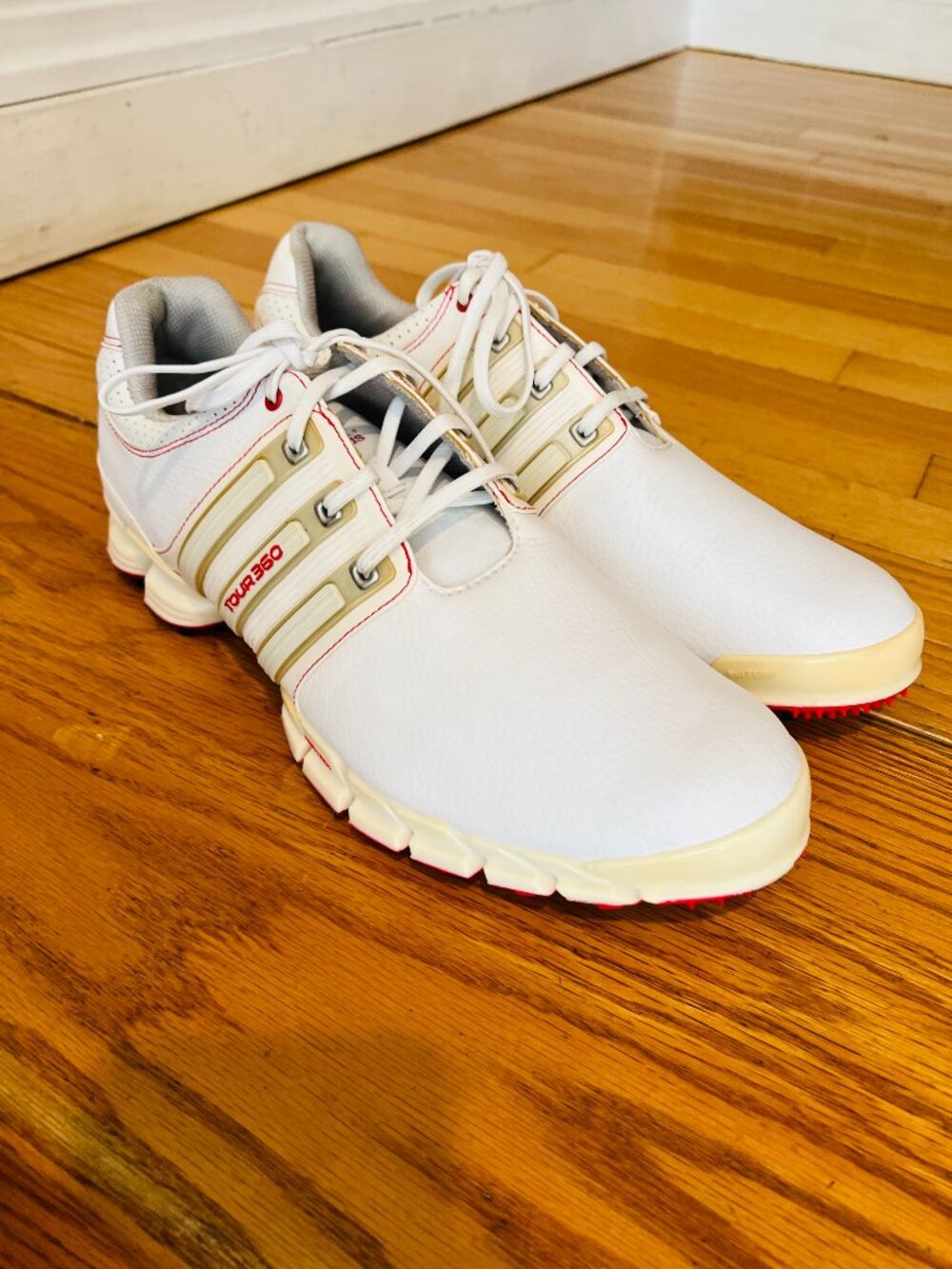 Adidas Tour 360 White Golf Shoes Size 10.5 - Picture 11 of 16